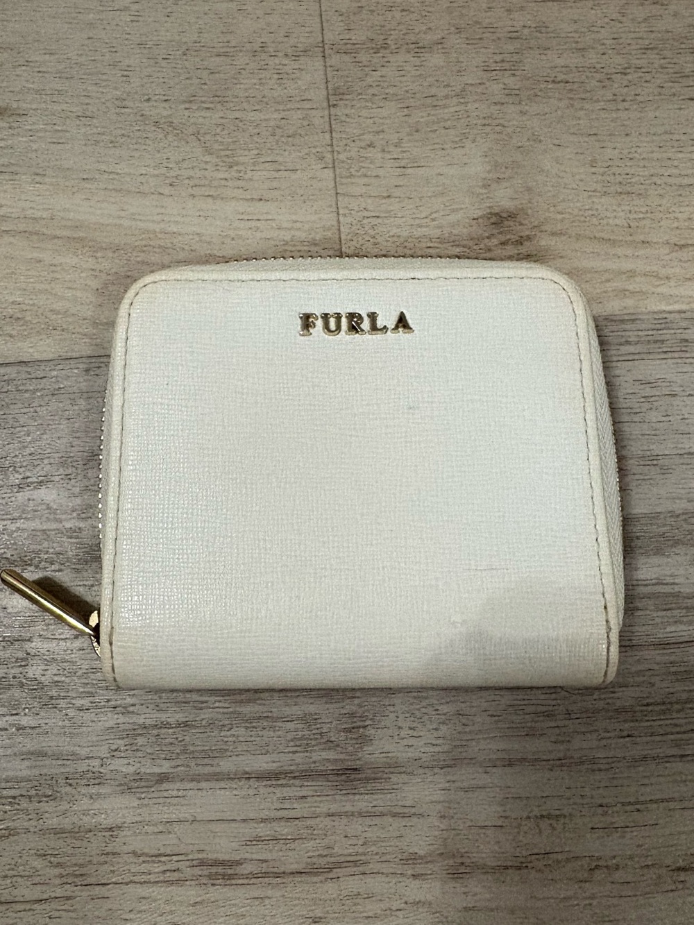 White Furla Zippy Wallet Pink Interior